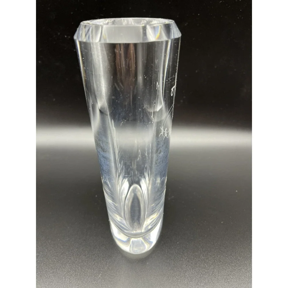 STROMBERGSHYTTAN Swedish Art Glass Crystal Violin Player c1950 Vase 7